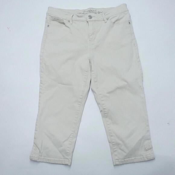 Gloria Vanderbilt All Around Slimming Effect Capri Jeans Women's 8P Gray Stretch - Picture 1 of 9